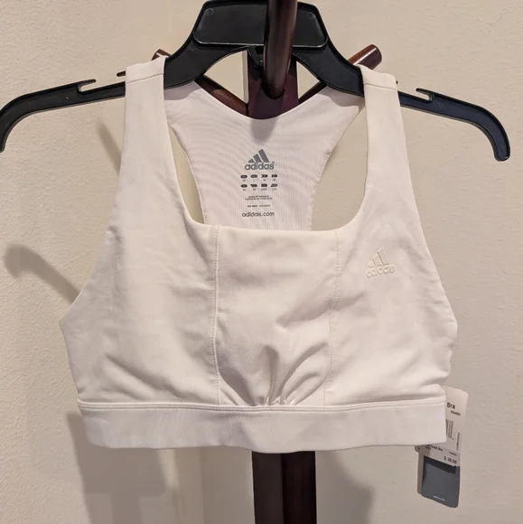Adidas Soft Touch White Sports Bra, Size L - NEW - Picture 9 of 9
